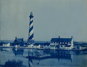 Cape Hatteras Light House - Cyanotype photograph