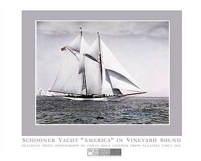 Platinum print photograph  - Schooner Yacht America  