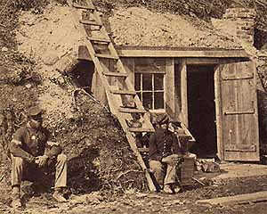 Black Civil War soldiers at Dutch Gap, Virginia circa 1863 -- click on the image for a larger view and more information